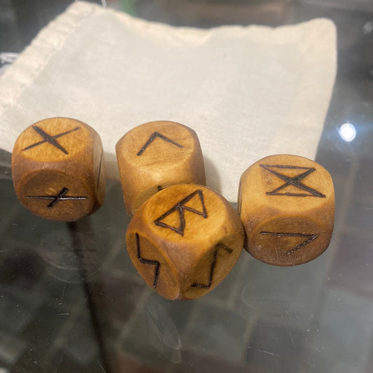 Wooden Rune Dice