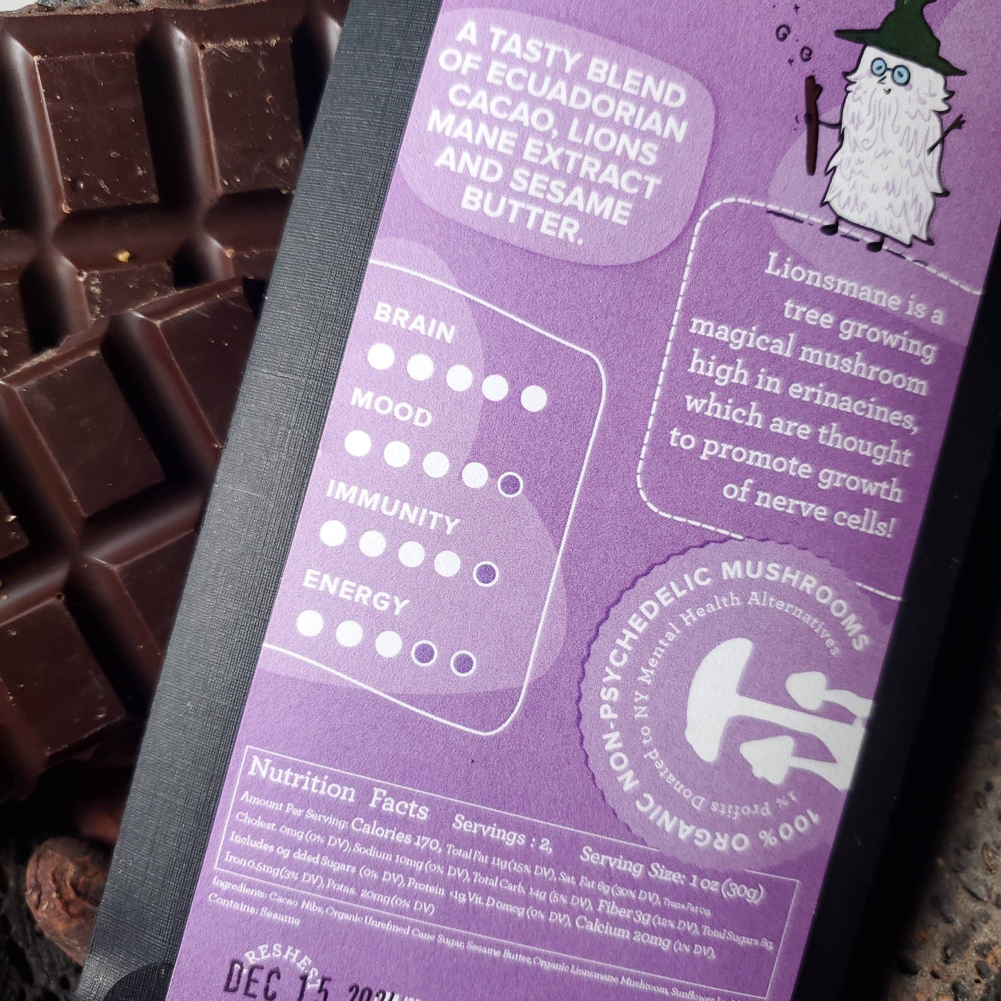 LIONSMANE + SESAME CHOCOLATE BAR