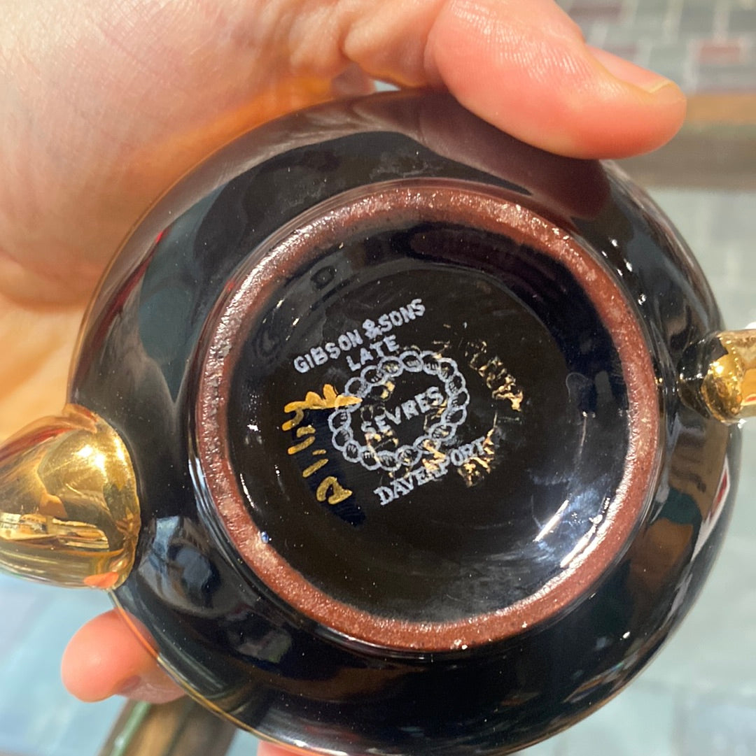 Vintage Gibson and Sons Late Sevres Davenport Brown Betty Teapot