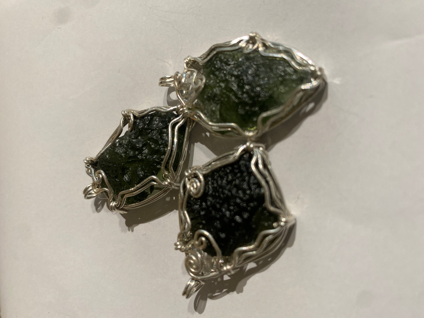 Moldavite Sterling Silver Wire Wrap
