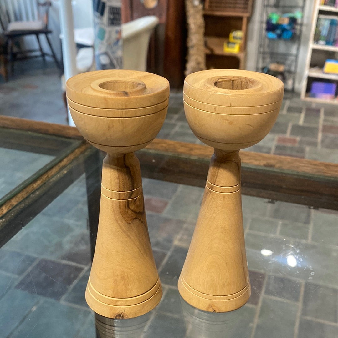Olive Wood Candle Holder