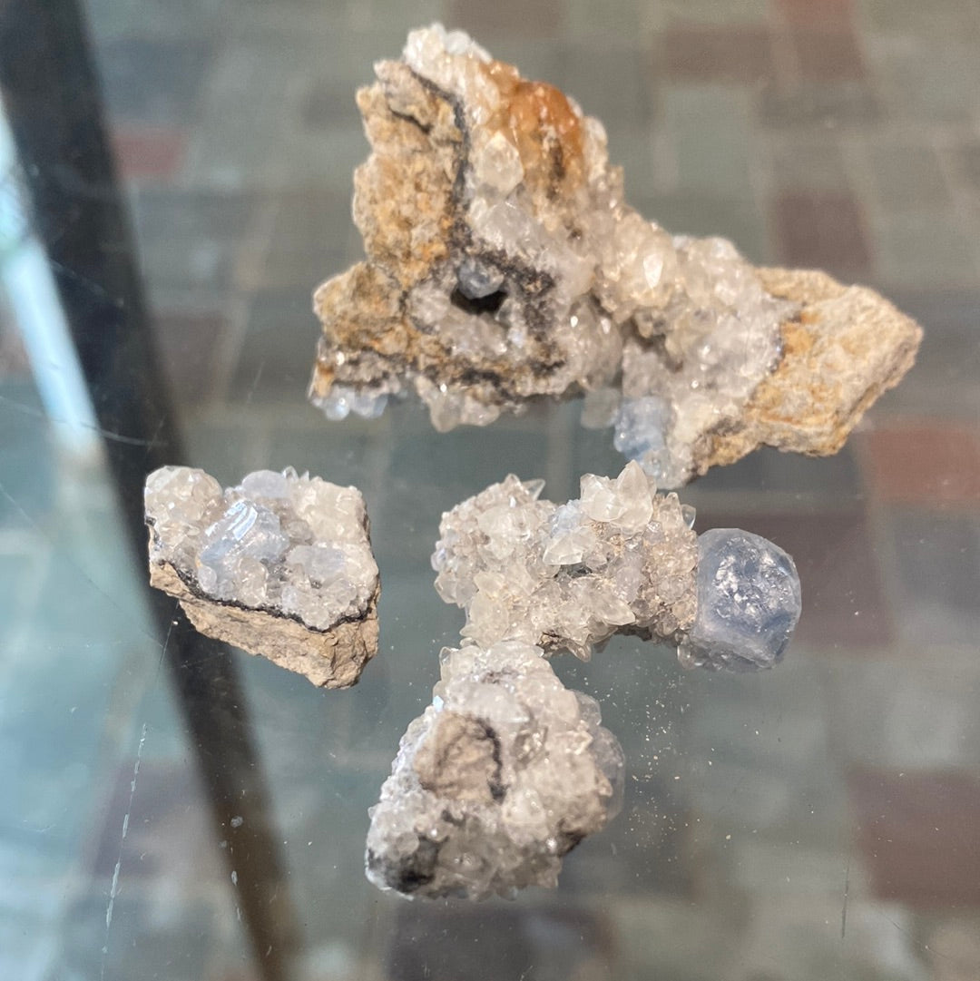 Celestite/Celestine on Calcite