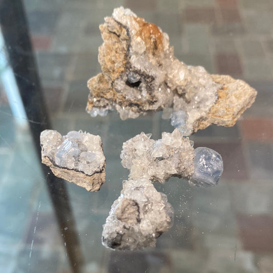 Celestite/Celestine on Calcite