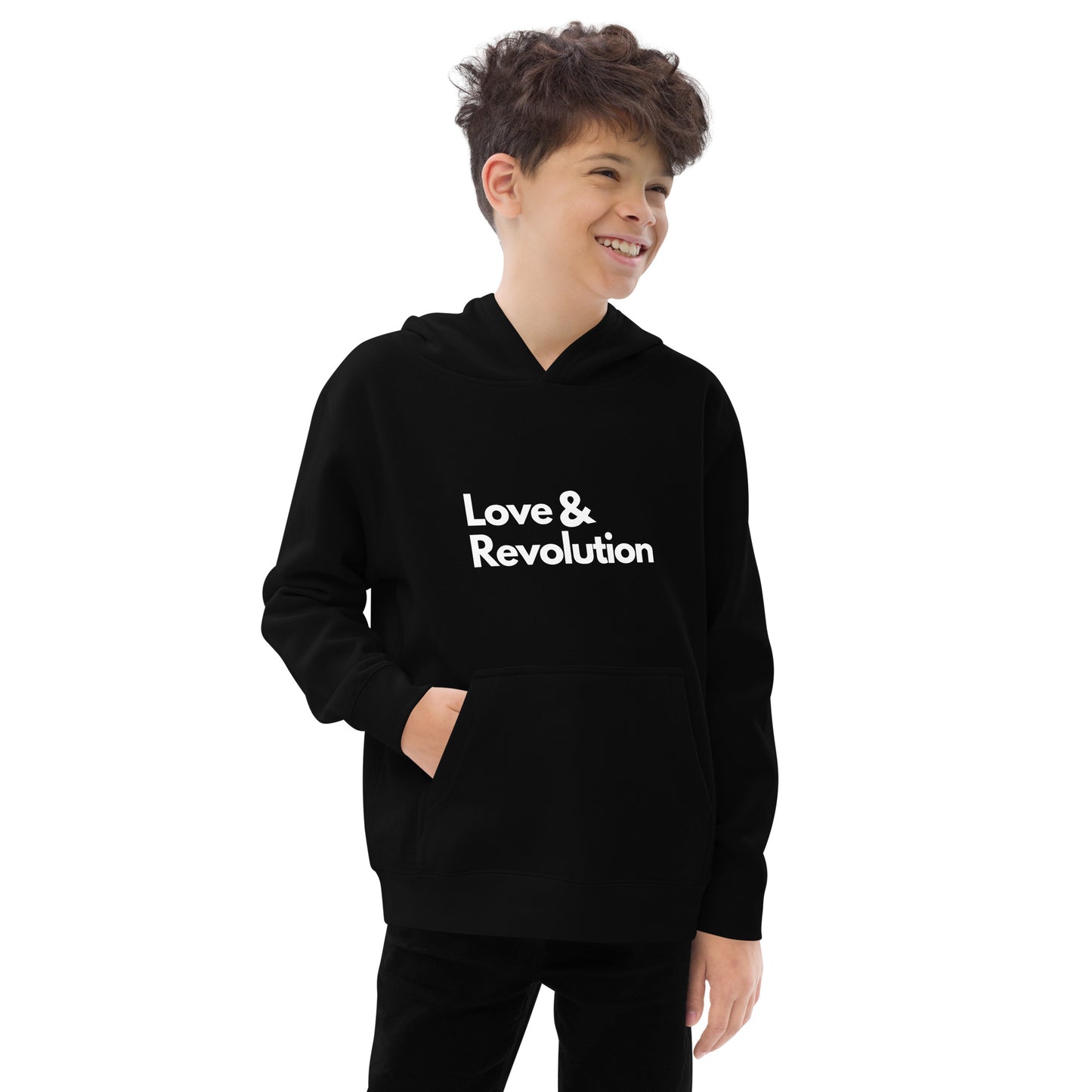 Kids Love & Revolution fleece hoodie