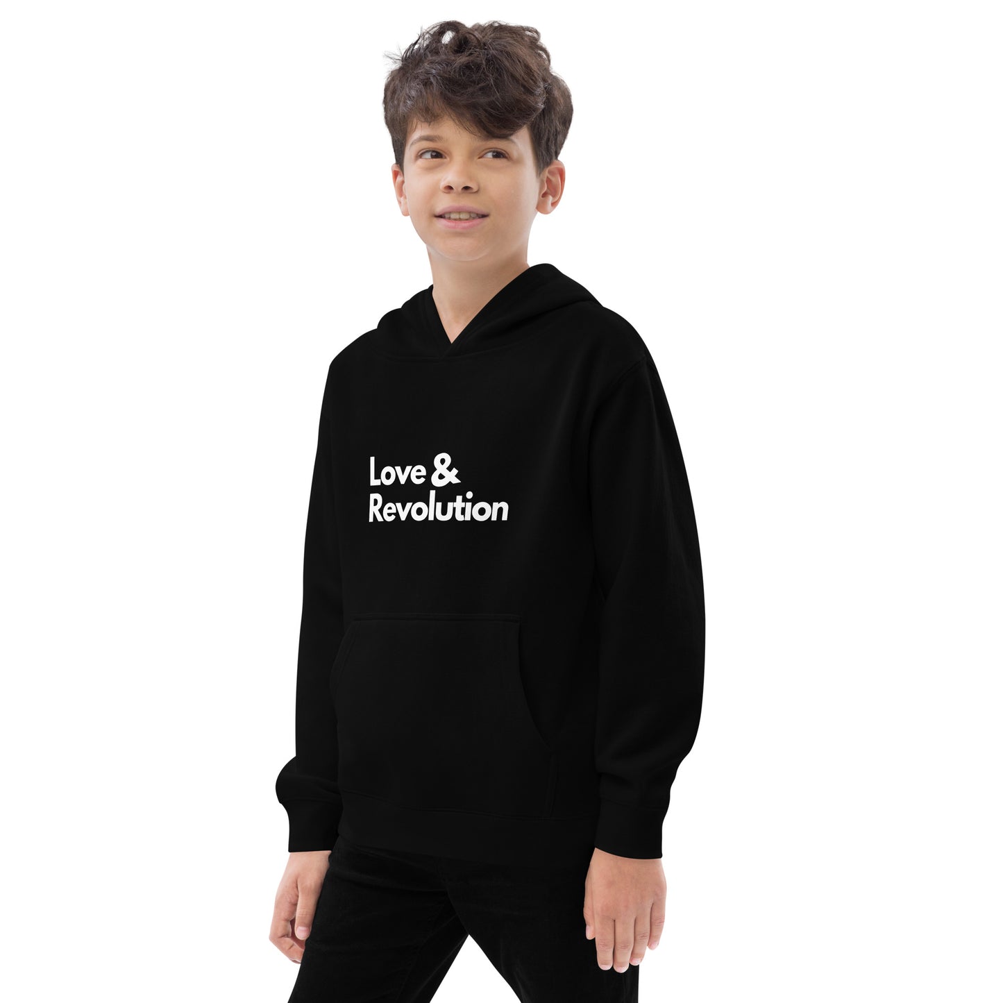 Kids Love & Revolution fleece hoodie