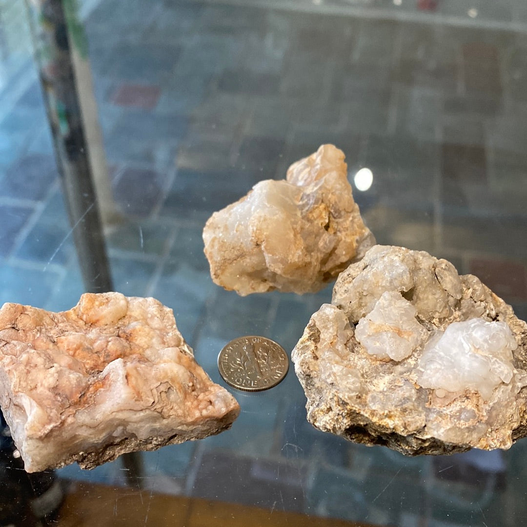 Chalcedony Rose w/ Quartz Druzy