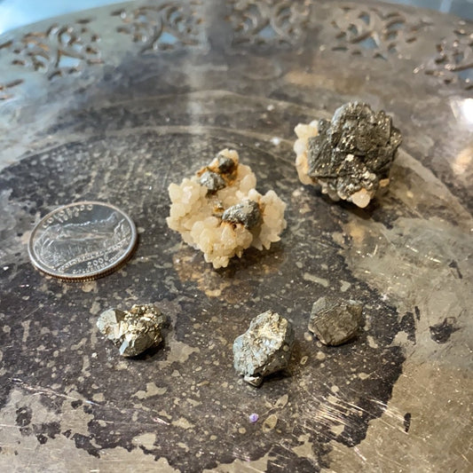 Pyrite with Hexagonal Calcite