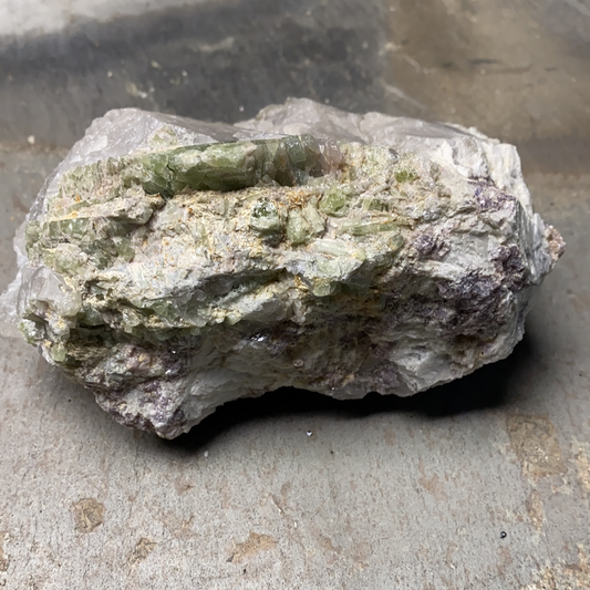 Green Tourmaline and Lepidolite
