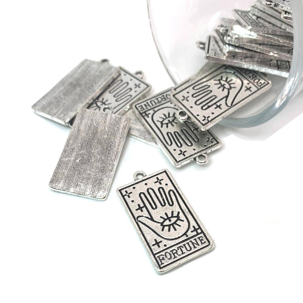 The Fortune Silver Tarot Card Fortune Teller Pendant, 28x15mm