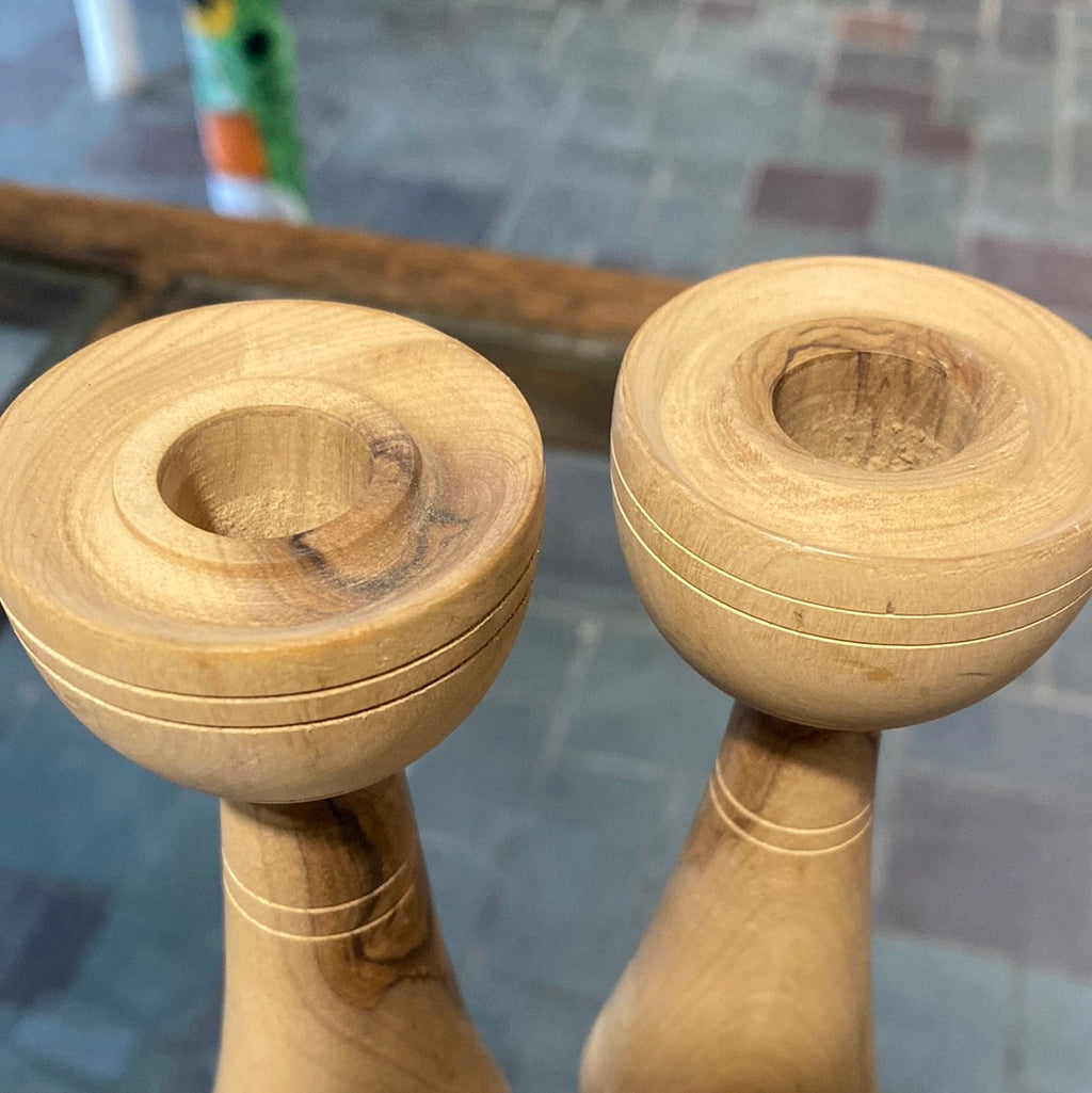 Olive Wood Candle Holder