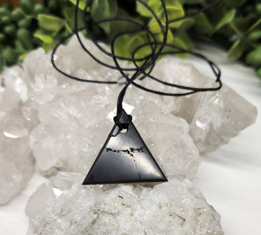 Shungite Pendant Triangle with Cord