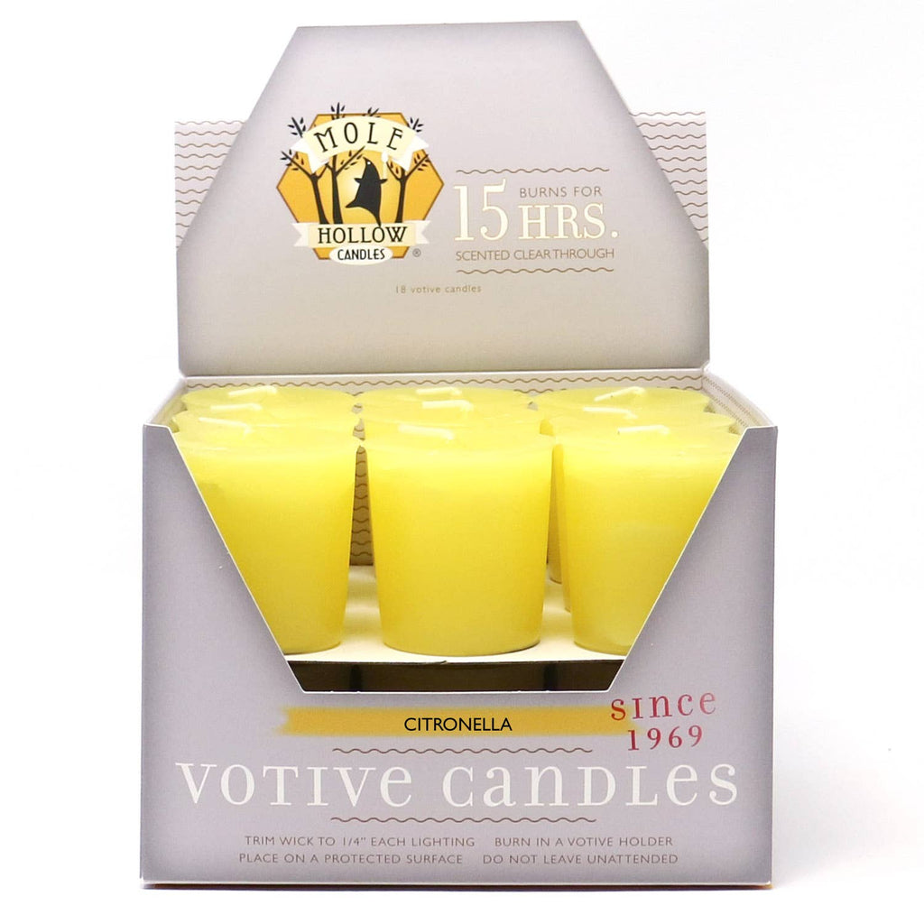 Citronella Scented Votive Candles, Made in USA, Cotton Wicks