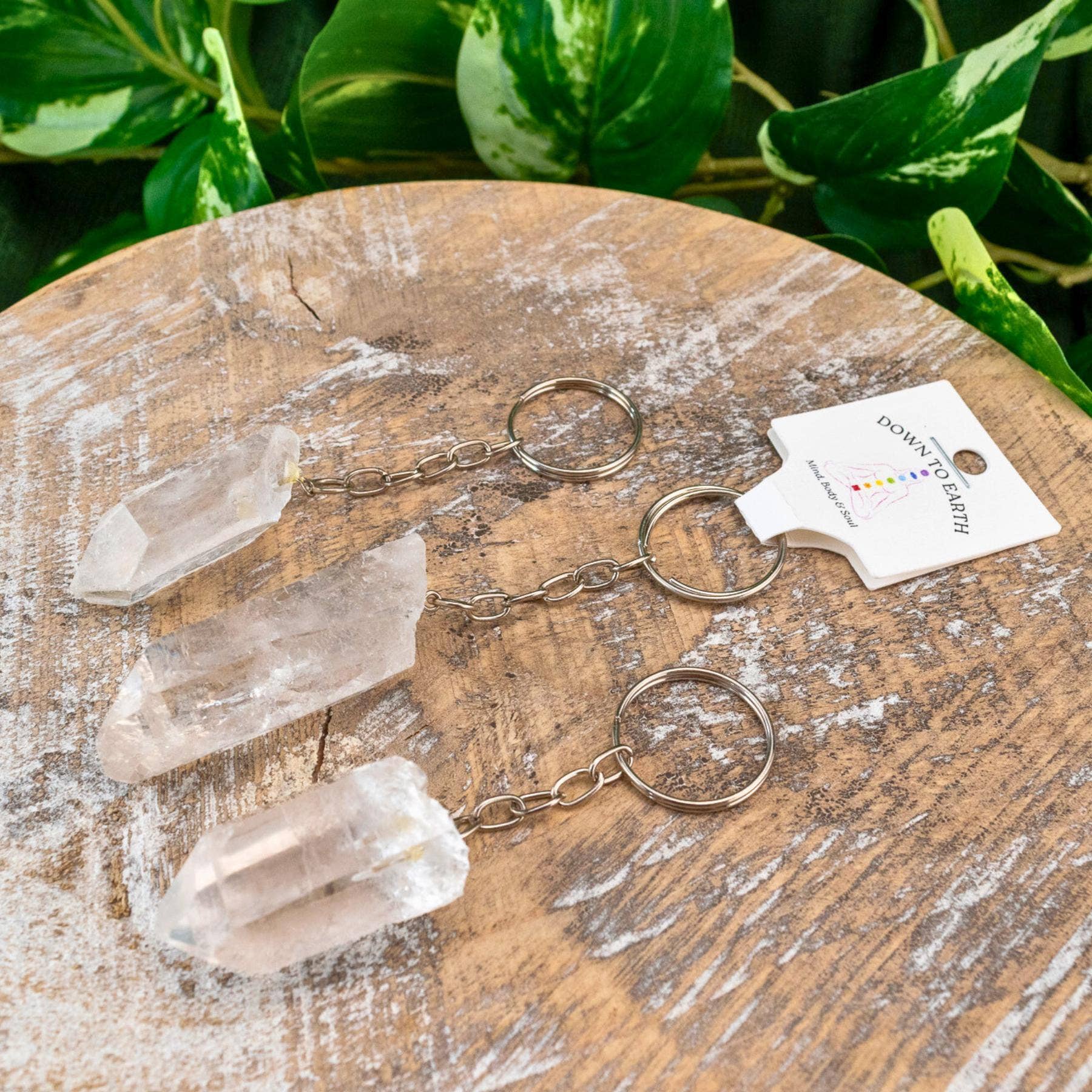 Raw Crystal Keychain