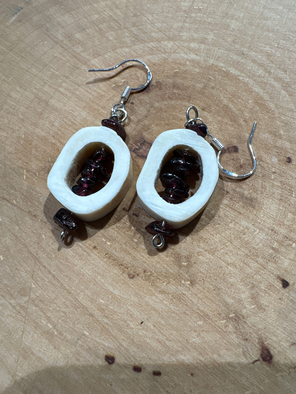 Bone and Stone Earrings
