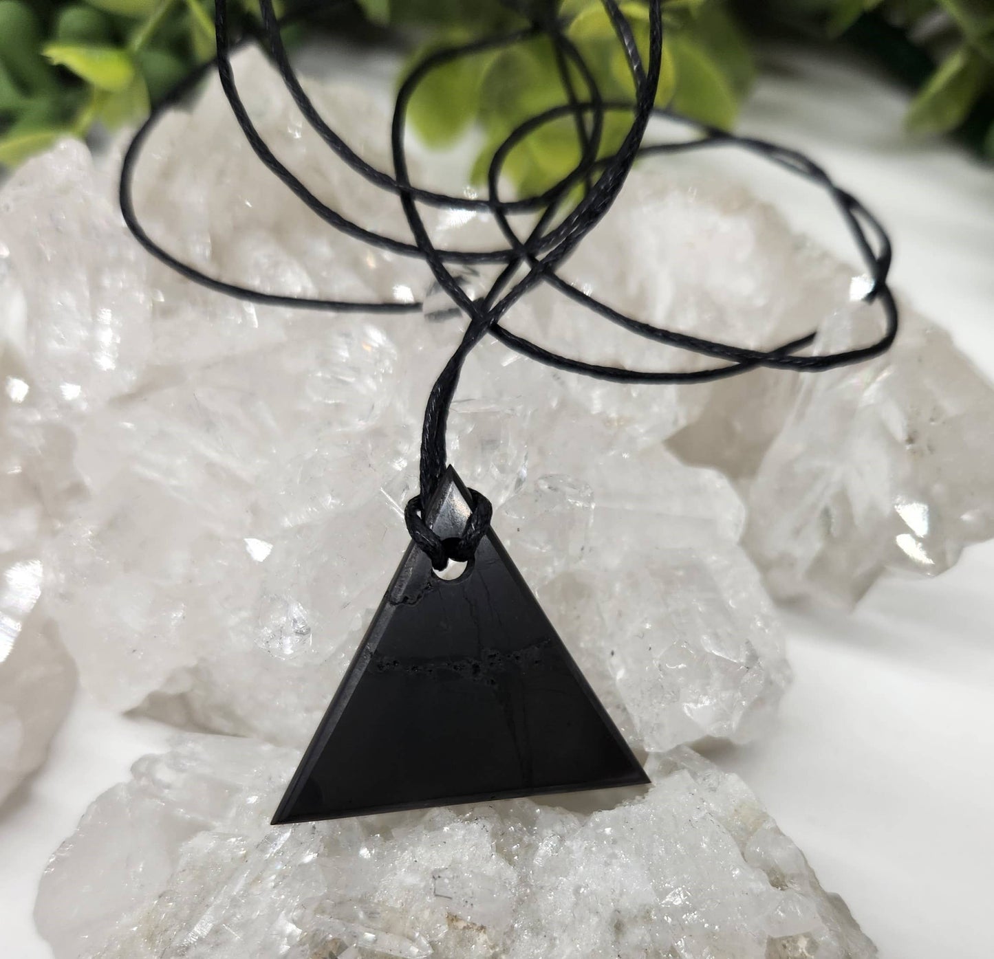 Shungite Pendant Triangle with Cord