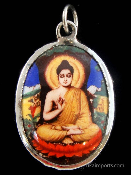 Buddha Enamel Pendant Necklace