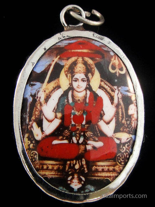 Durga Enamel Pendant Necklace
