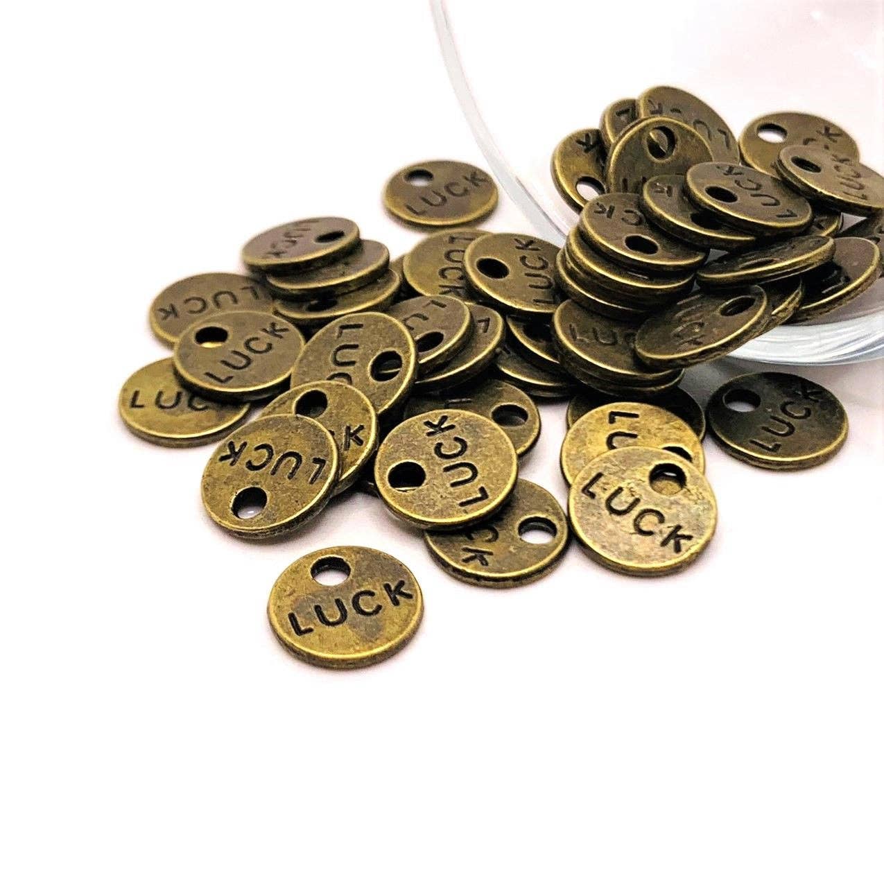 Small Bronze Irish Luck Charms, 9x9mm