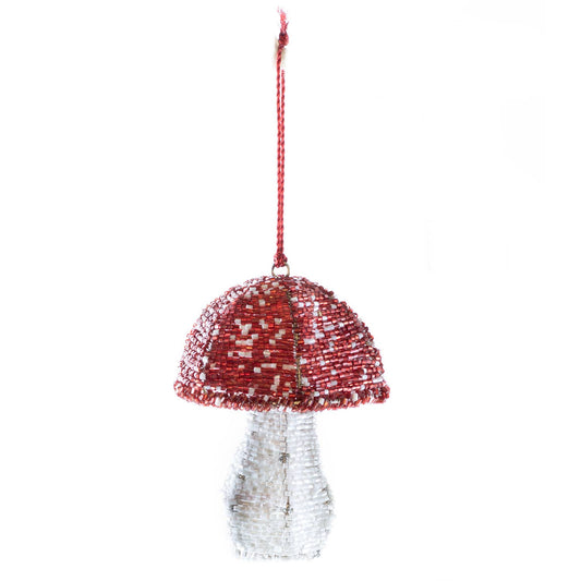 Mushroom Beaded Ornament