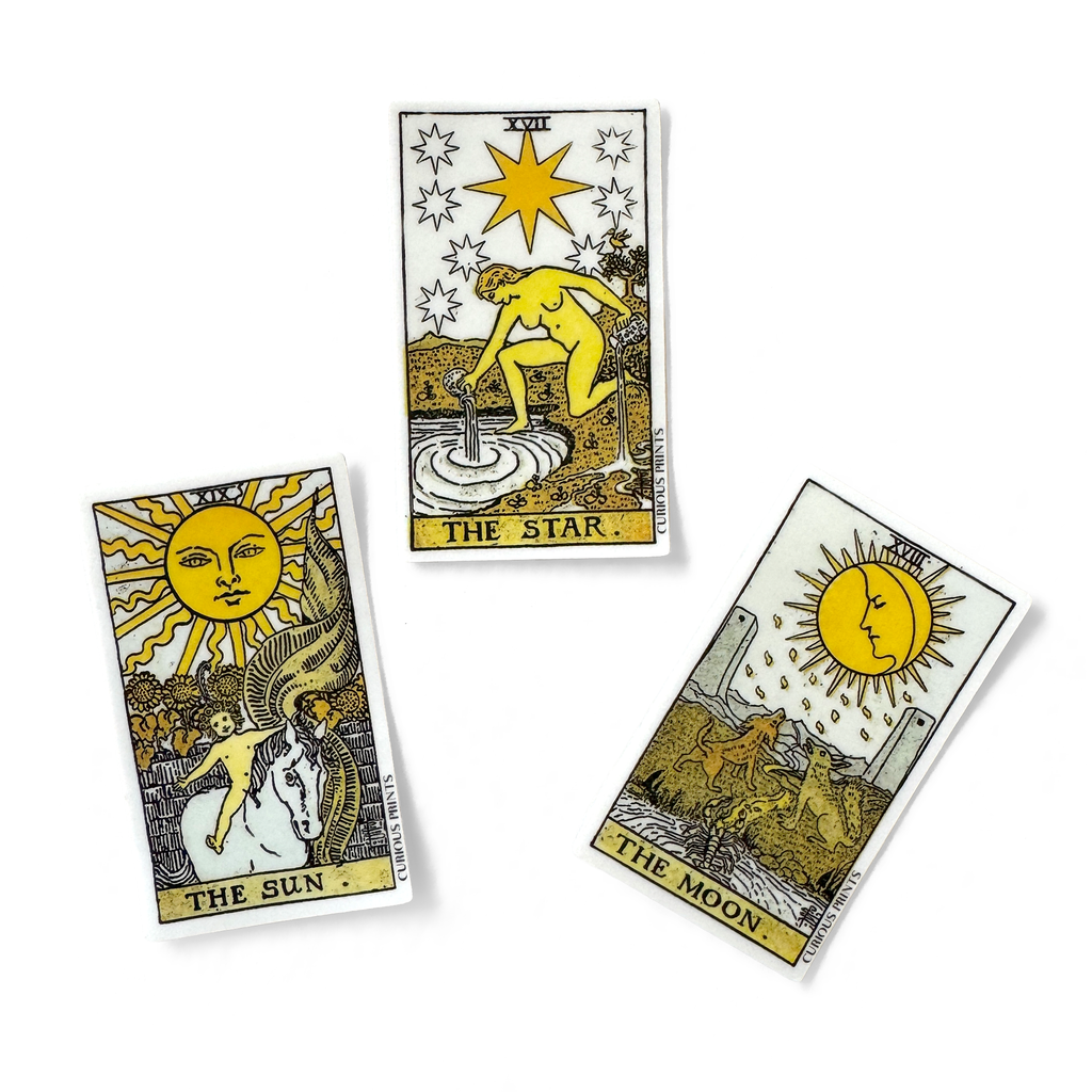 Vintage Sun Tarot Card Waterproof Sticker