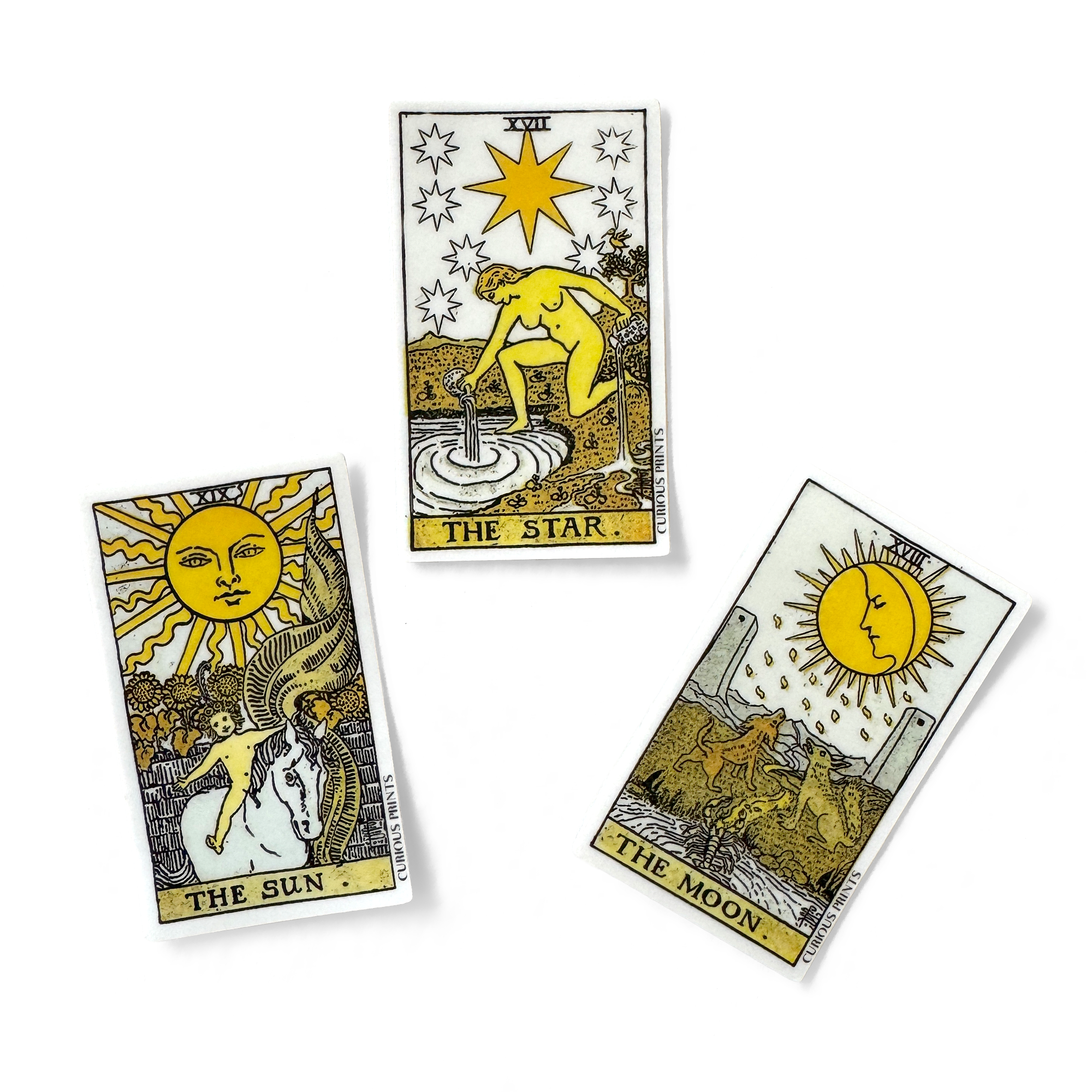 Vintage Sun Tarot Card Waterproof Sticker