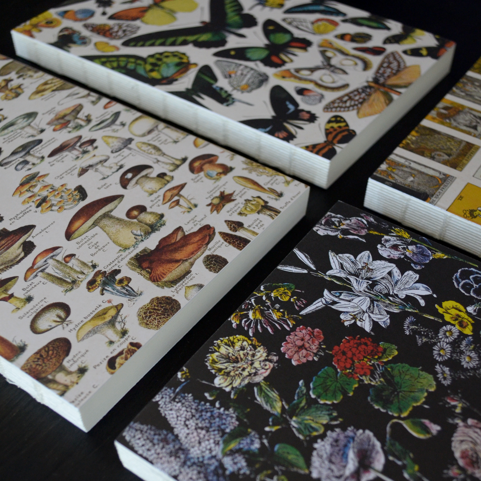 Vintage Botanical Flower Garden Exposed Binding Notebook