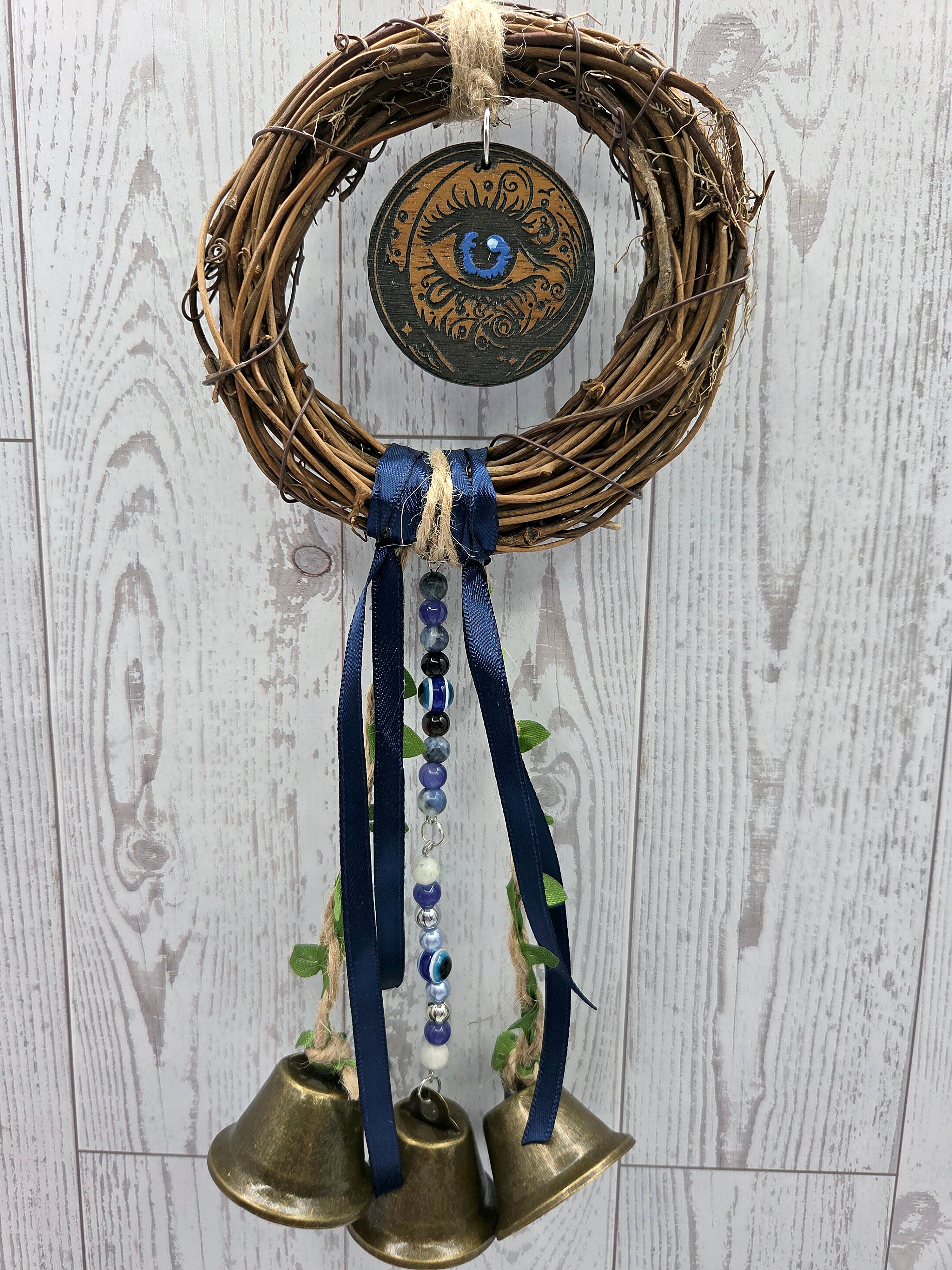 Blue Evil Eye Witch's Bells