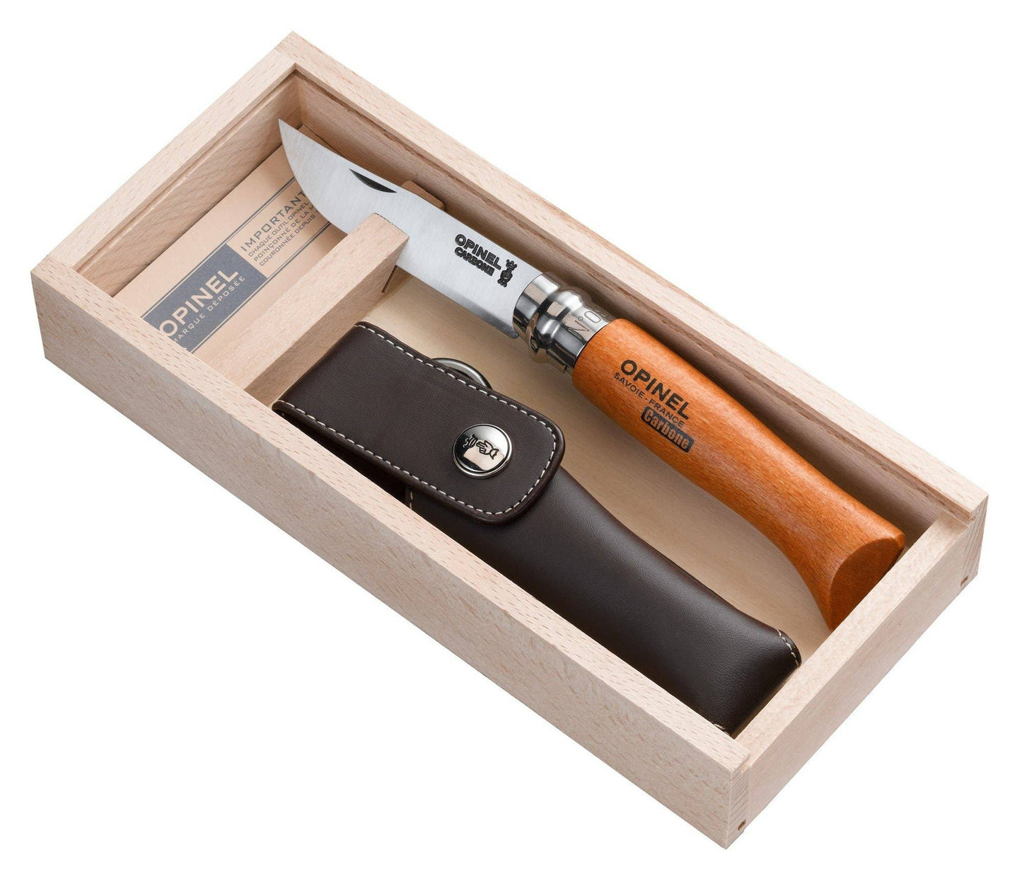 Opinel N°8 Carbon steel + Alpine Sheath Gift Box