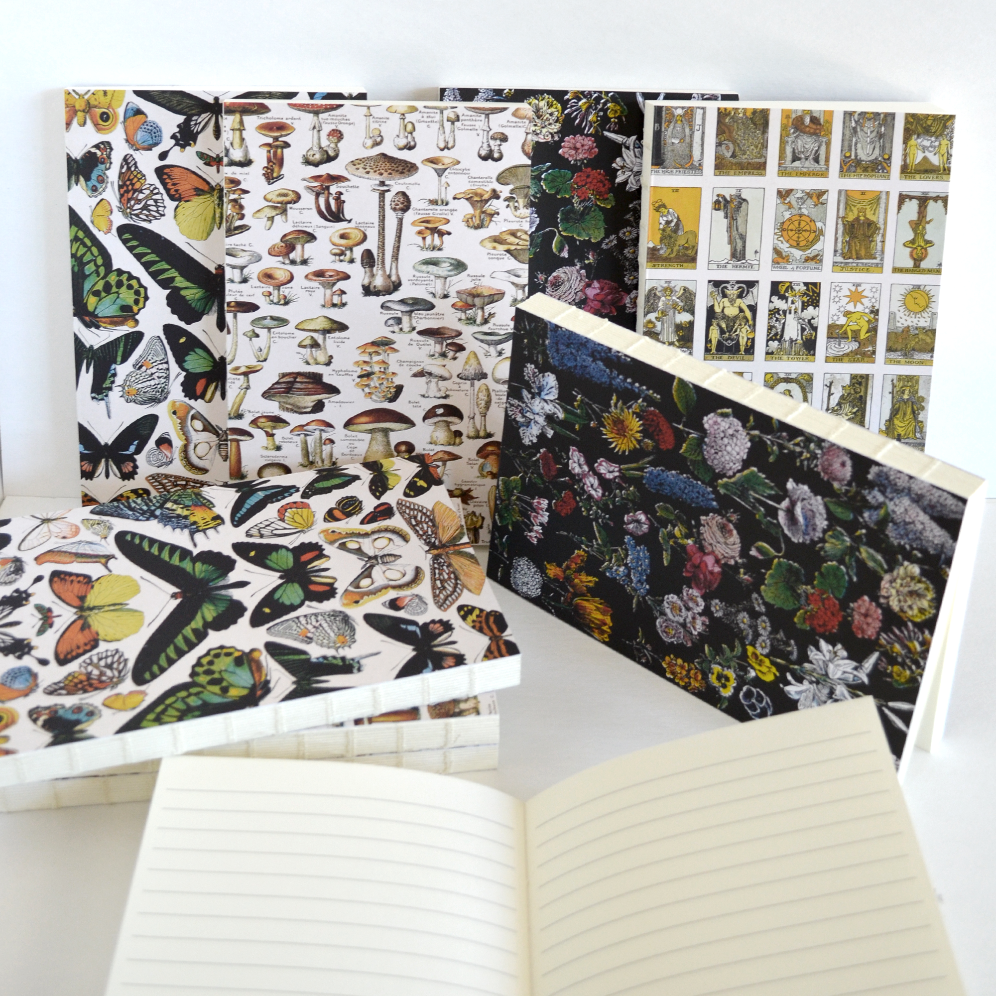Vintage Botanical Flower Garden Exposed Binding Notebook
