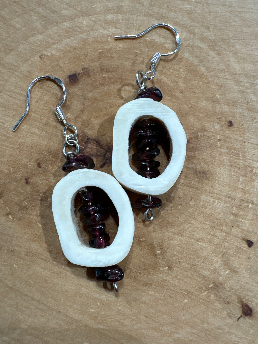 Bone and Stone Earrings