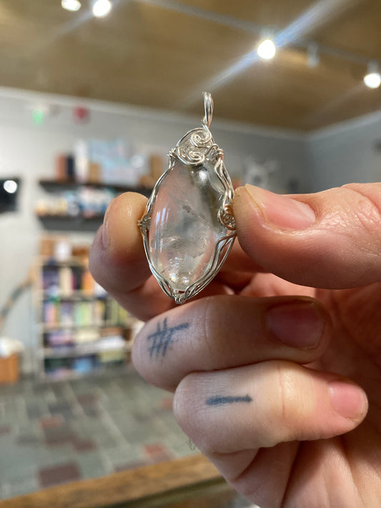 Blue Tara Quartz Sterling Silver Pendant