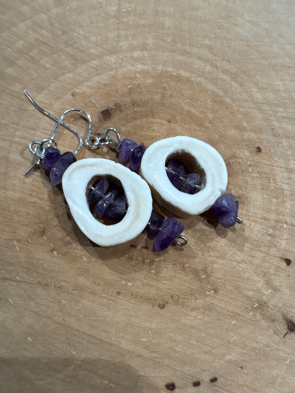 Bone and Stone Earrings