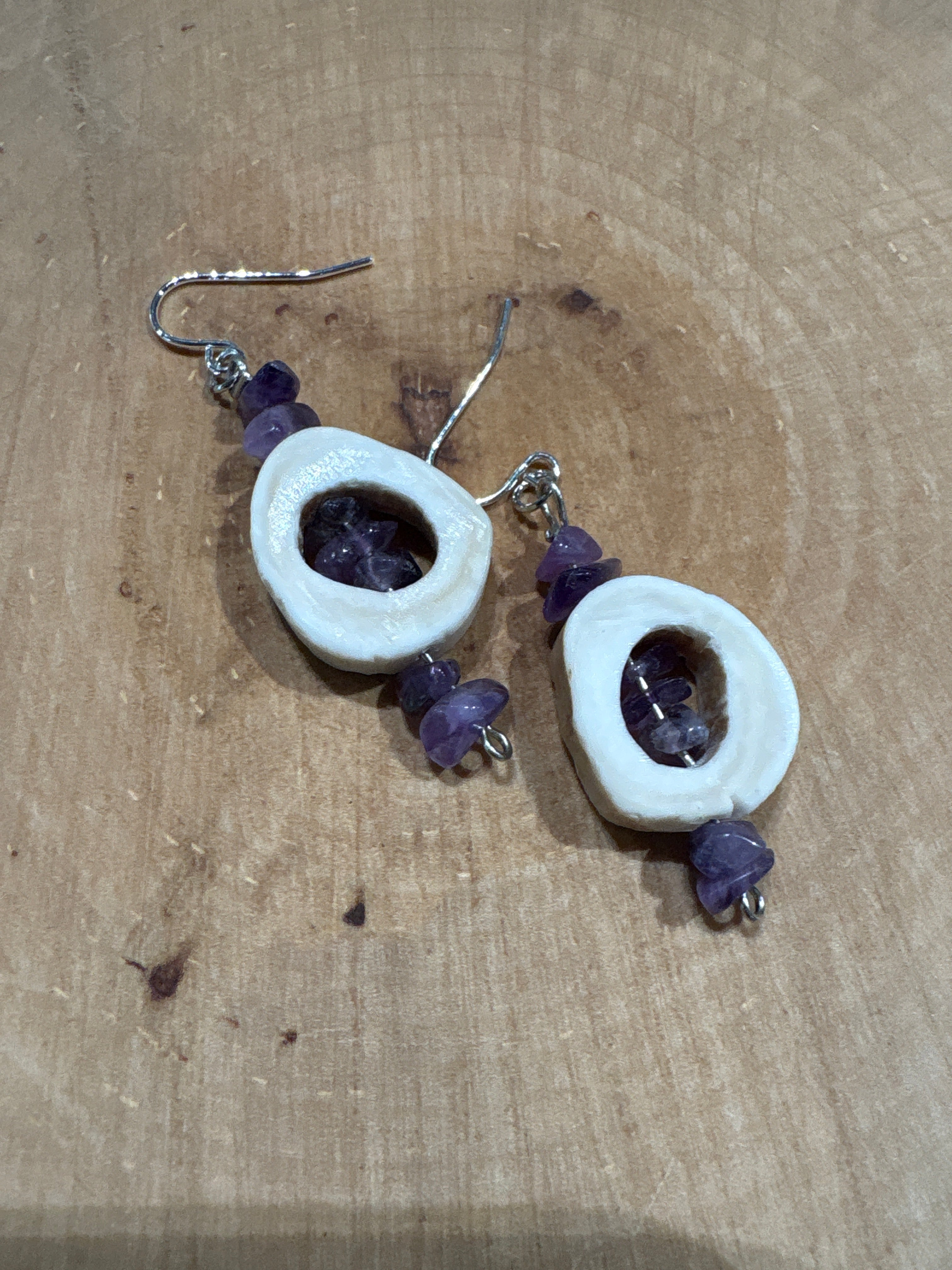 Bone and Stone Earrings