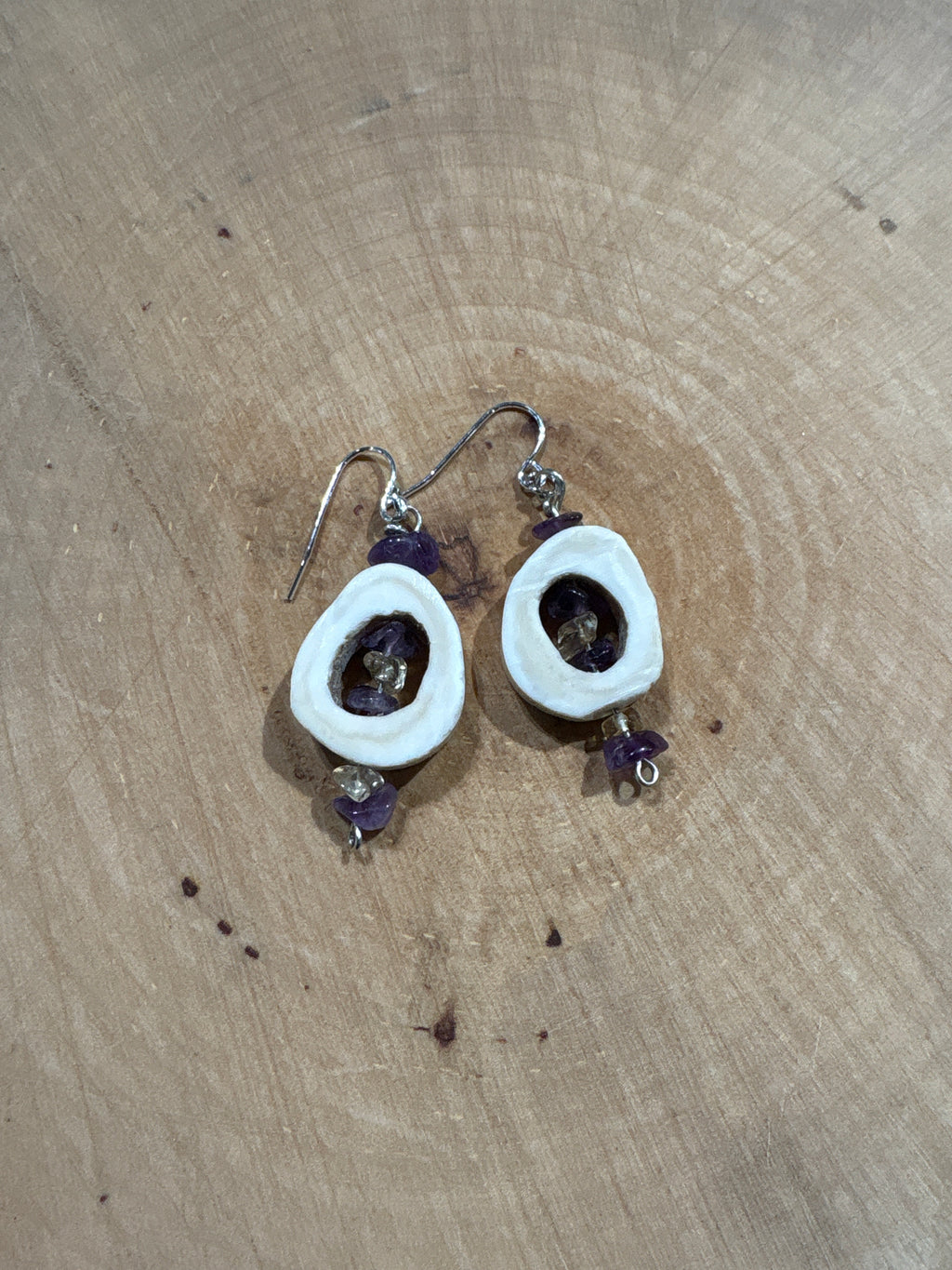 Bone and Stone Earrings