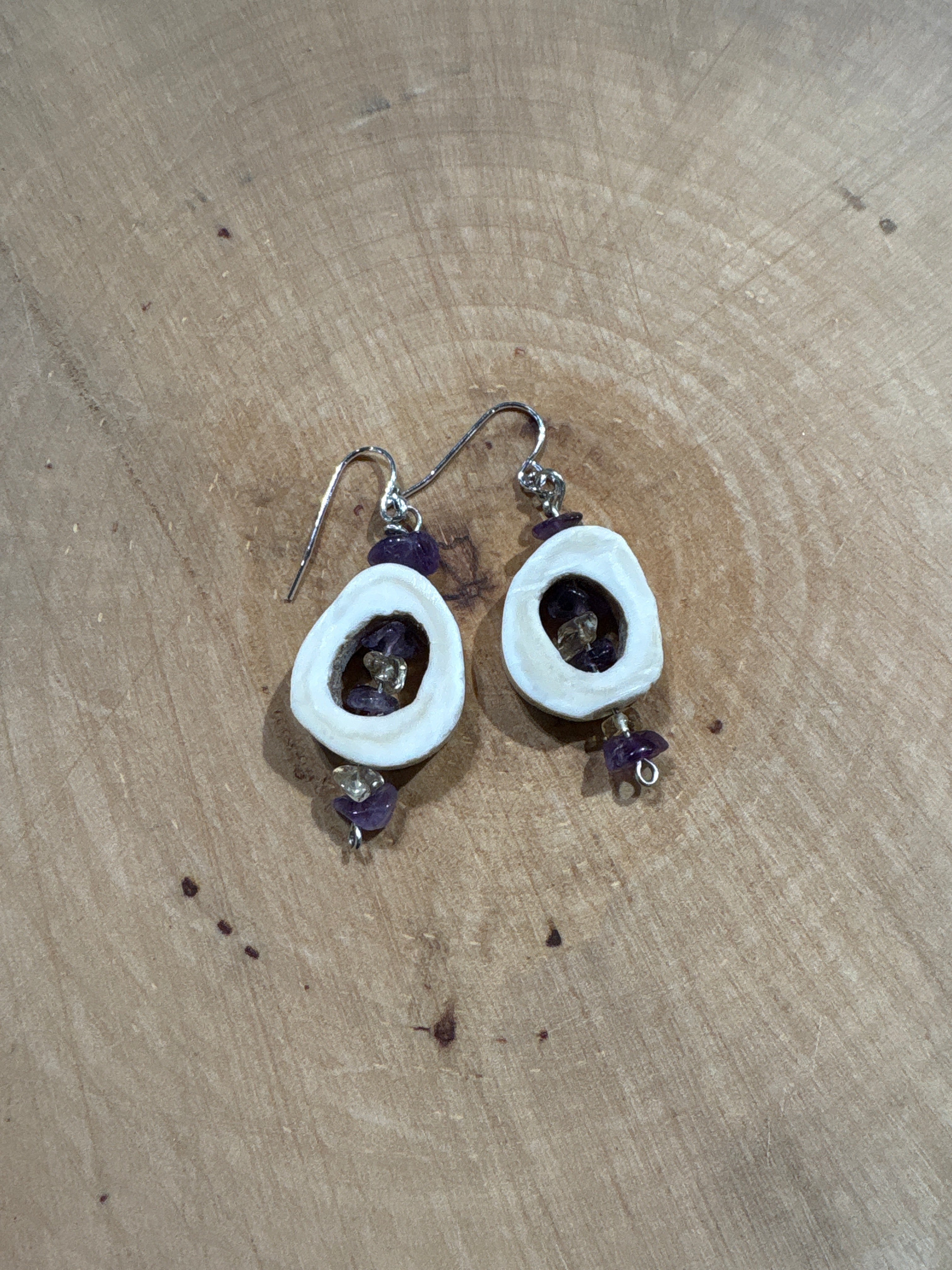 Bone and Stone Earrings