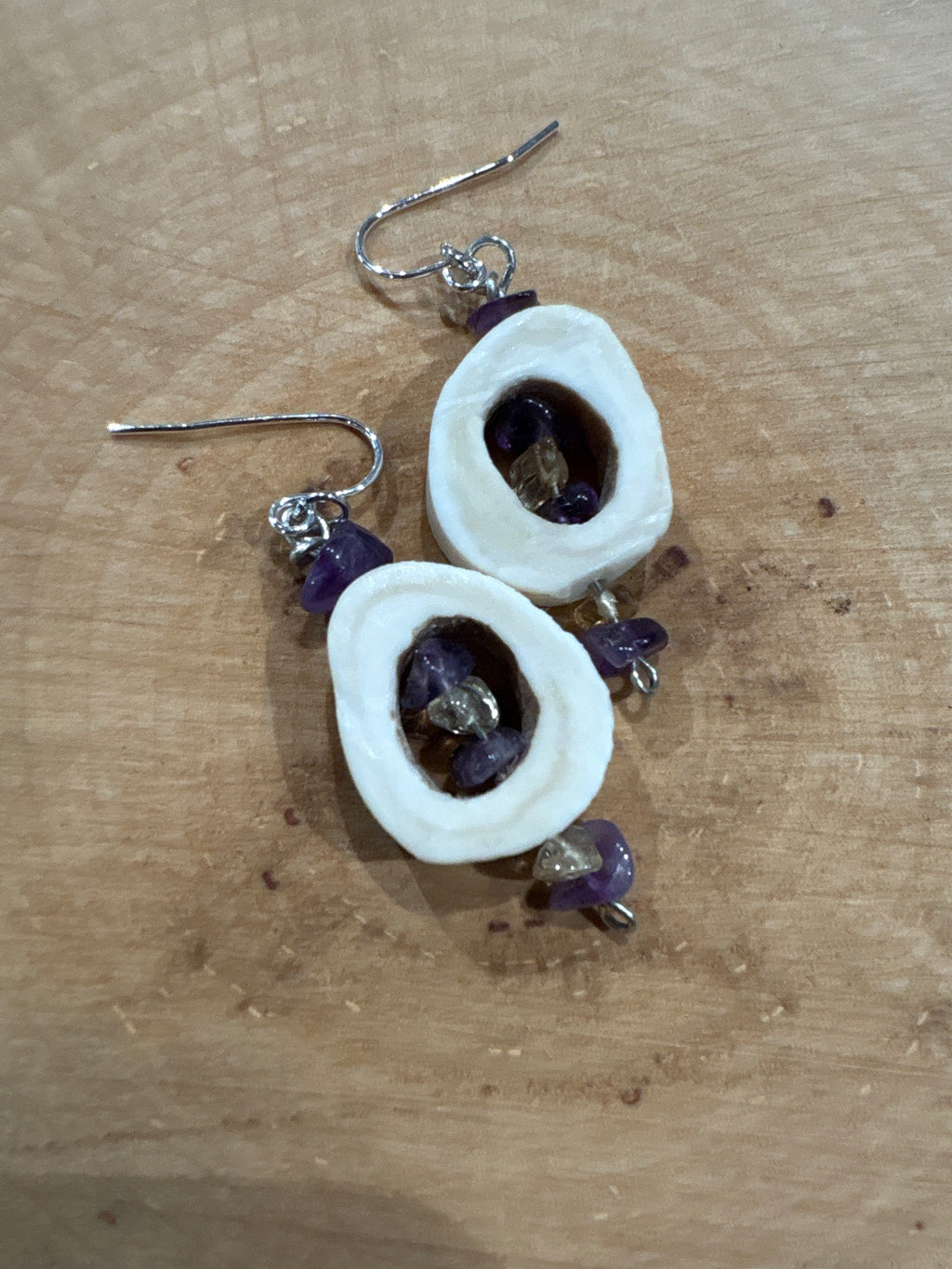 Bone and Stone Earrings