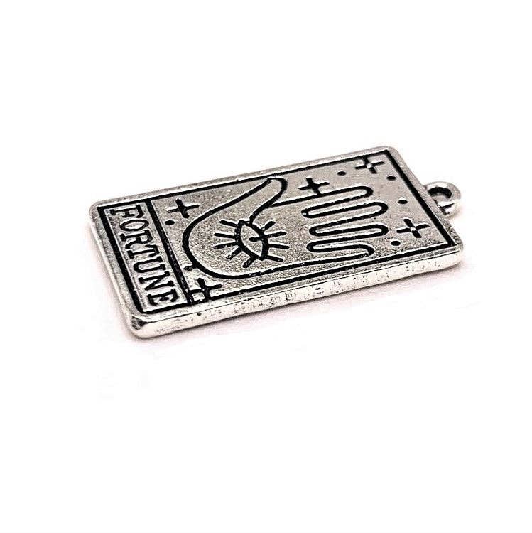 The Fortune Silver Tarot Card Fortune Teller Pendant, 28x15mm