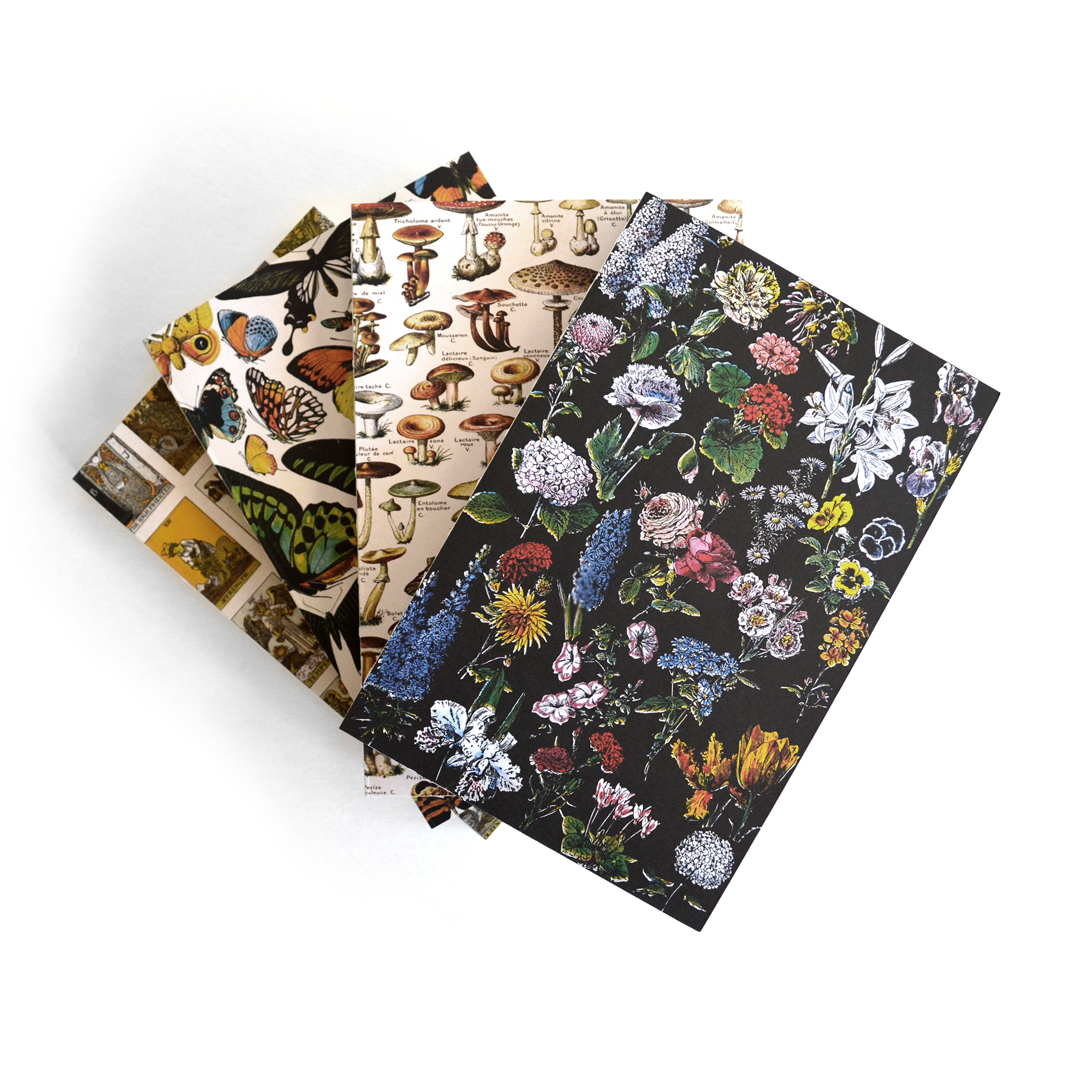 Vintage Botanical Flower Garden Exposed Binding Notebook