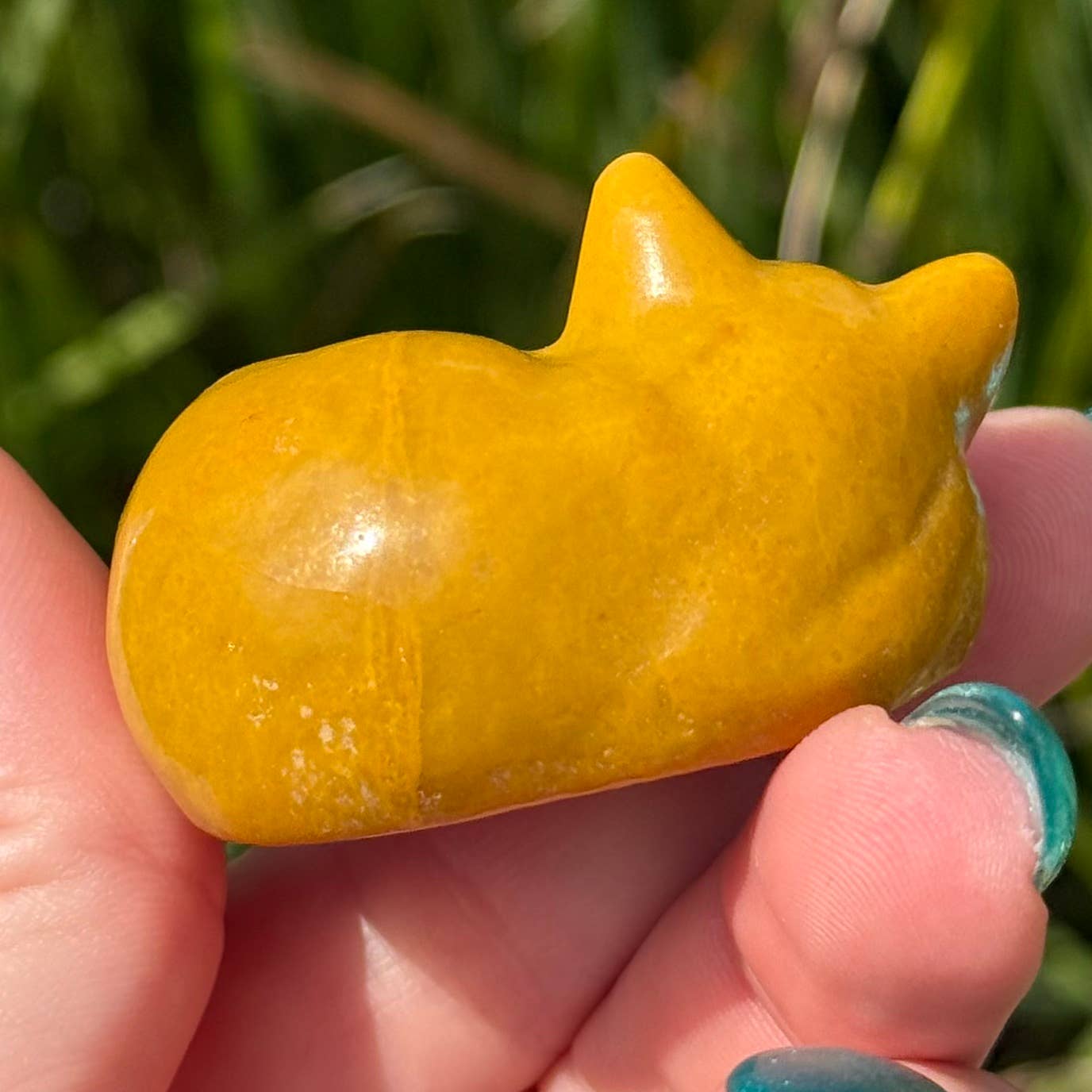 Yellow Jasper Sleepy Kitty