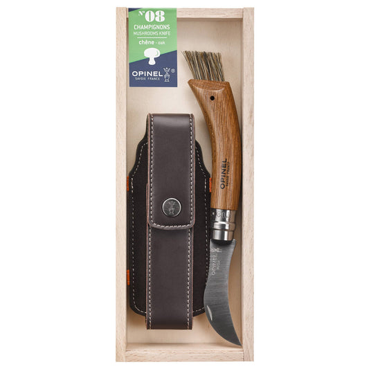 Opinel No.8 Mushroom Oak + Sheath Gift Box