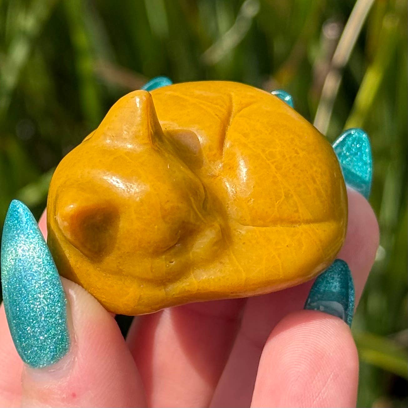 Yellow Jasper Sleepy Kitty