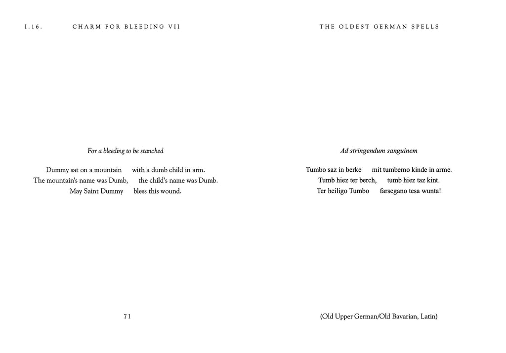 The Oldest German Spells by Alexander Sager