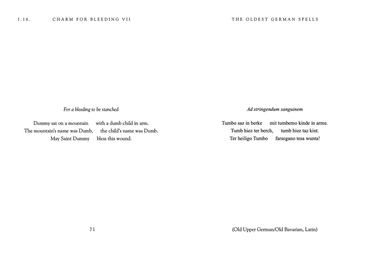 The Oldest German Spells by Alexander Sager