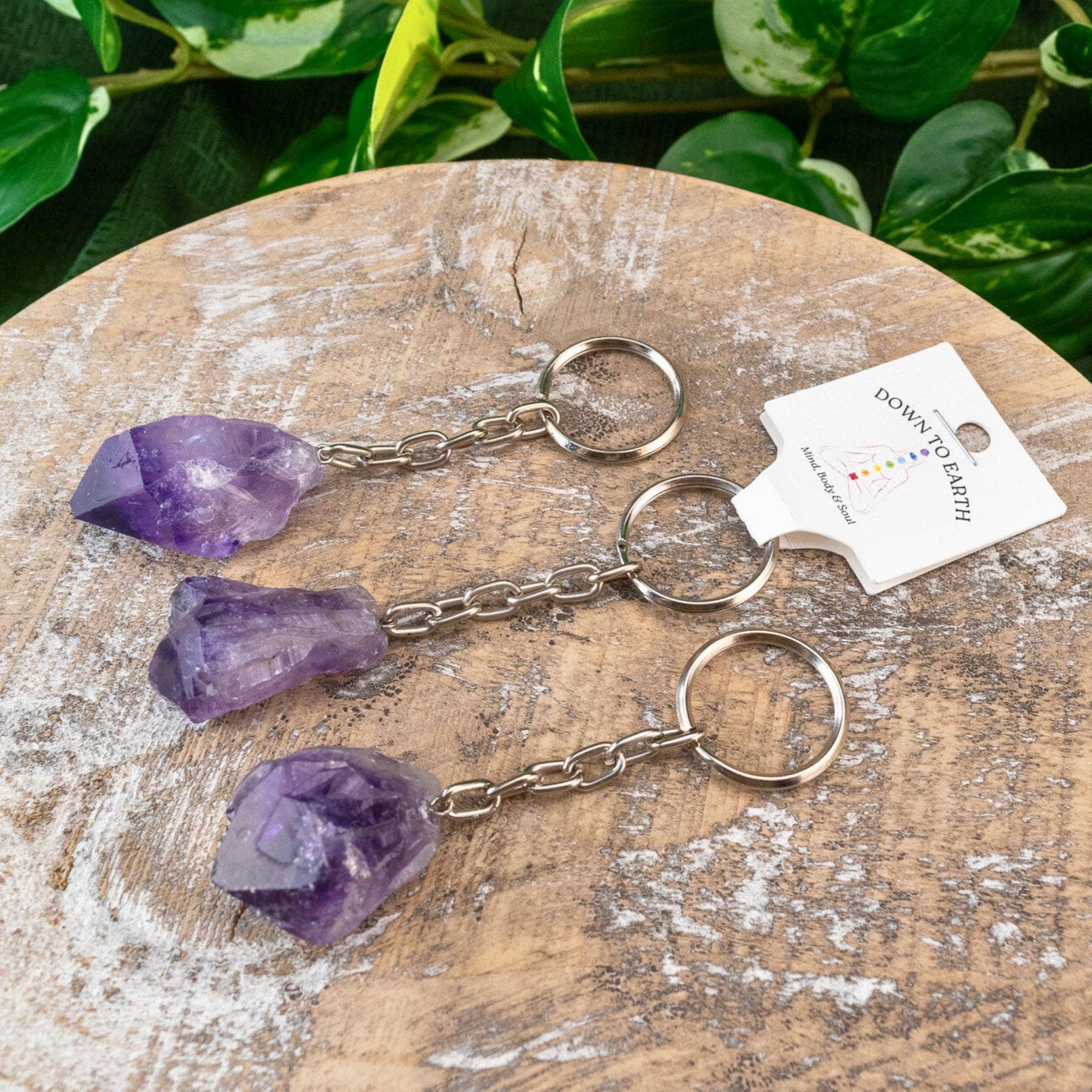 Raw Crystal Keychain