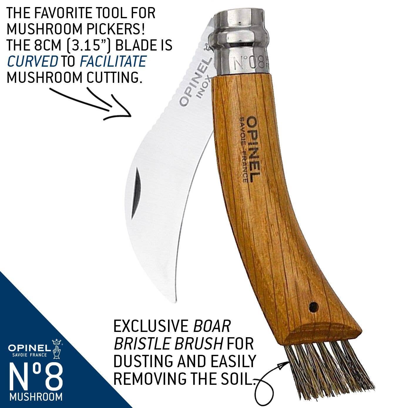 Opinel No.8 Mushroom Oak + Sheath Gift Box