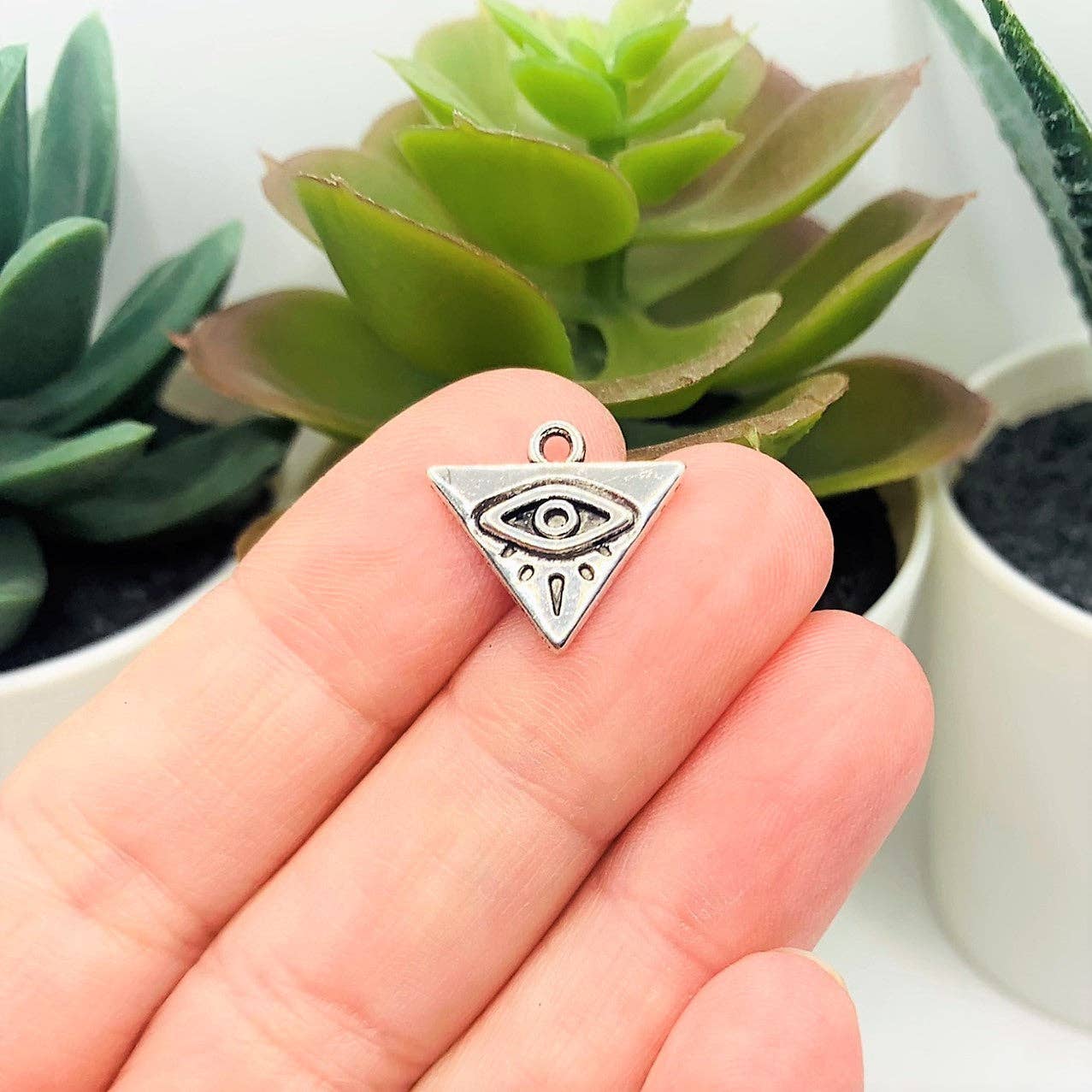 Triangle Evil Eye Charm