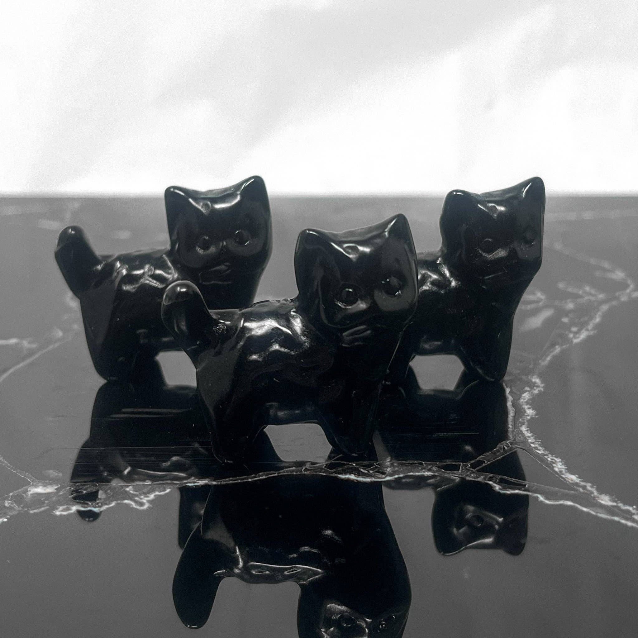 Standing Obsidian Kitten