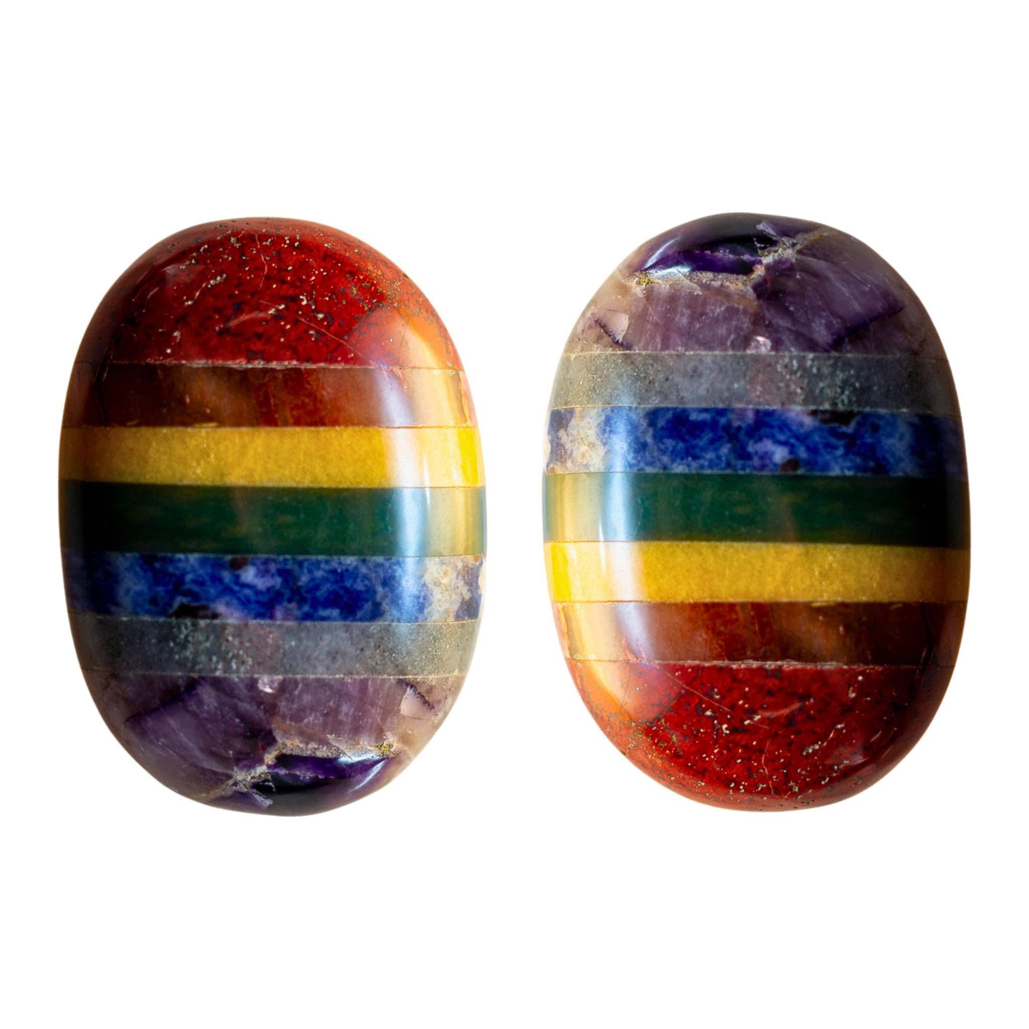 Rainbow Chakra Large Palm Stone