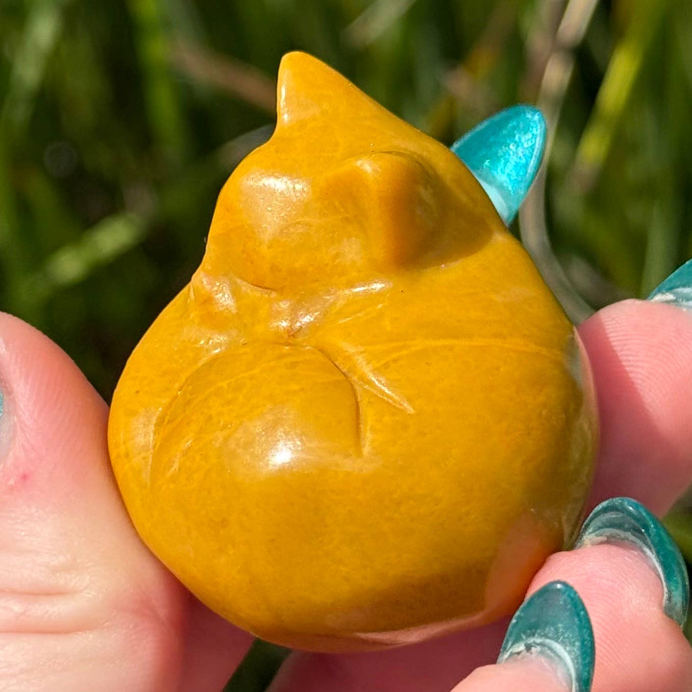 Yellow Jasper Sleepy Kitty