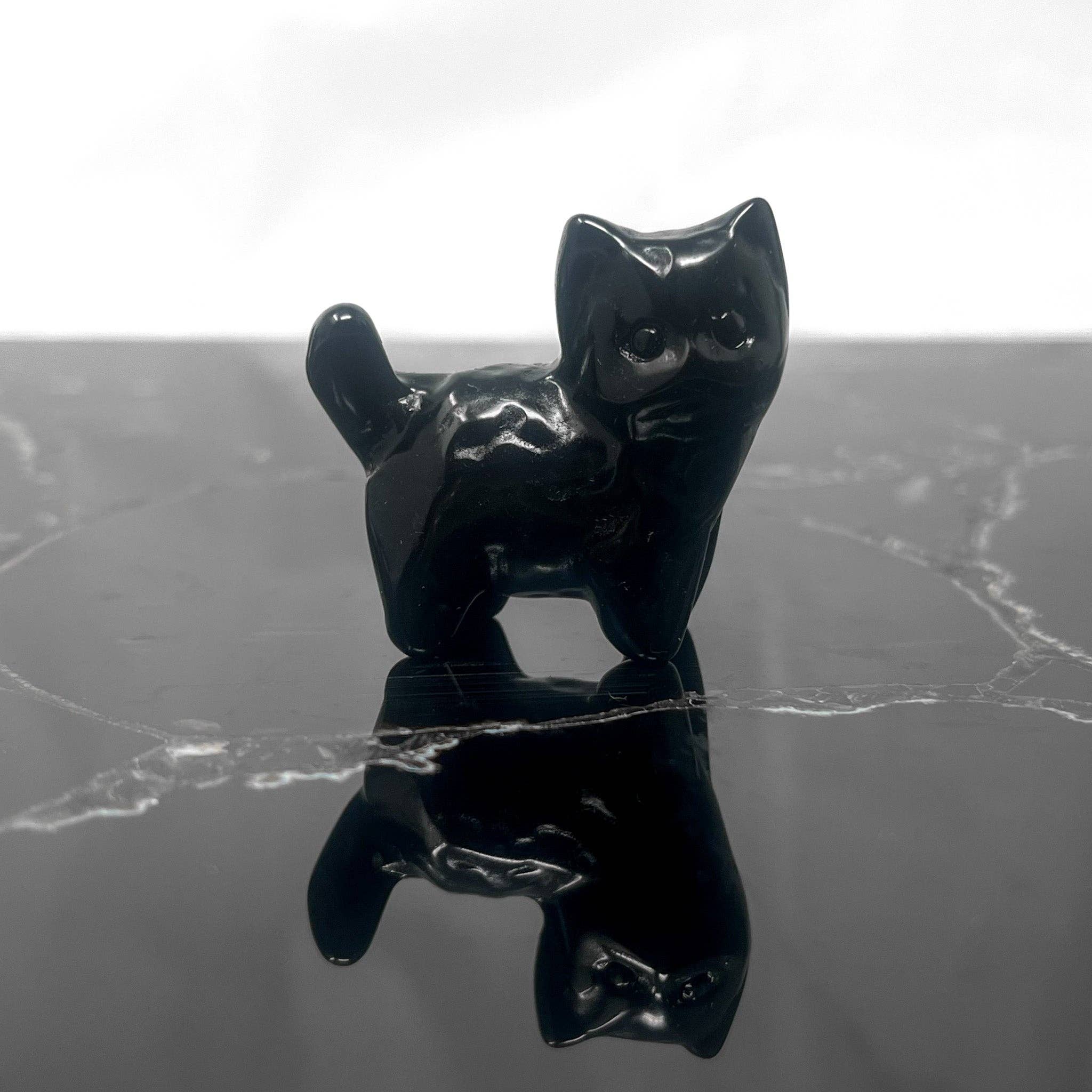 Standing Obsidian Kitten